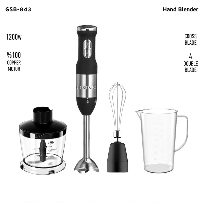 گوشت کوب برقی چندکاره 1200 وات گوسونیک مدل GSB-843
