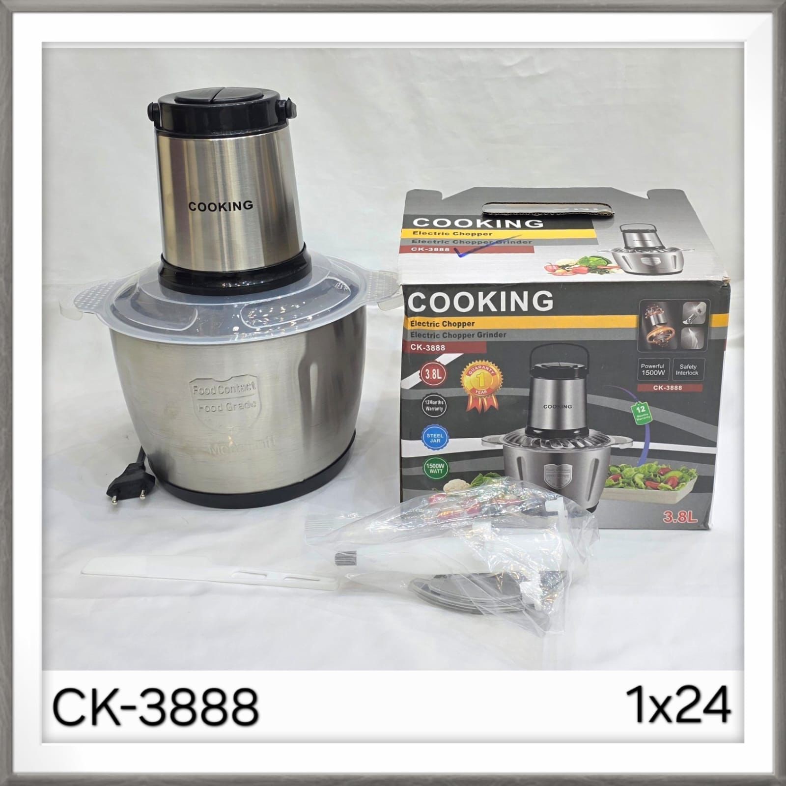 خردکن 3 /8لیتری استیل مارک کوکینگ 4تیغه 1500وات
