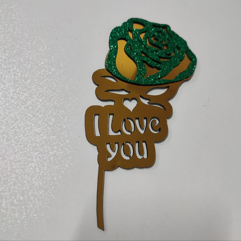 تاپر مدل گل رز i love you بسته 5 عددی