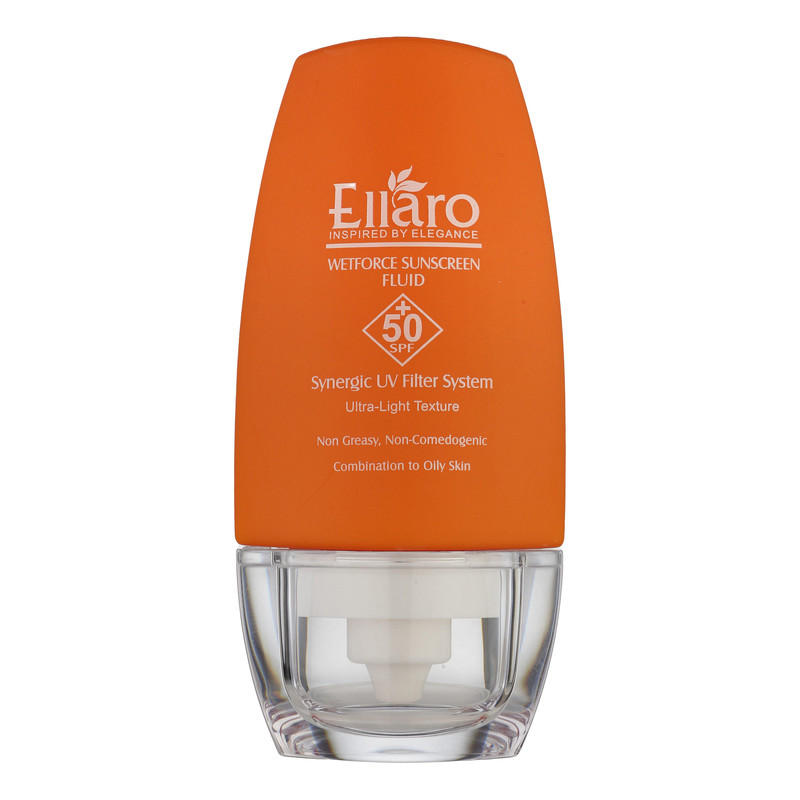فلوئید ضد آفتاب بدون رنگ الارو SPF50 مدل Ultra Light تحت لیسانس محافظ UVA ،UVB، مرطوبکننده مناسب پوستهای چرب و مختلط حجم 50 میلیلیتر