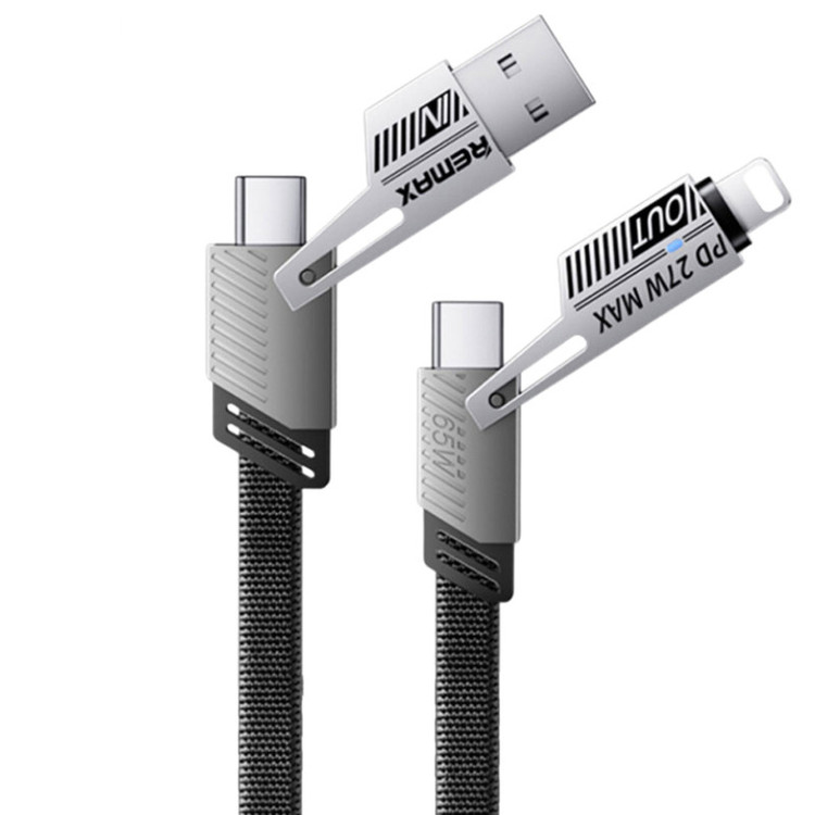 کابل تبدیل USB-C /USB به USB-C/ لایتنینگ ریمکس مدل Multi Fast Charge طول 1 متر