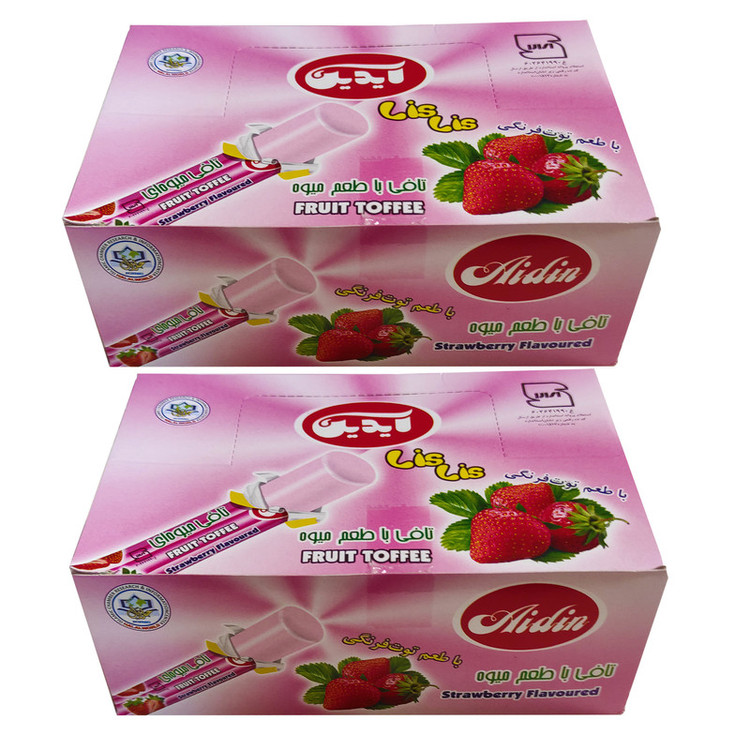 تافی توت فرنگی آیدین - 470 گرم بسته 2 عددی