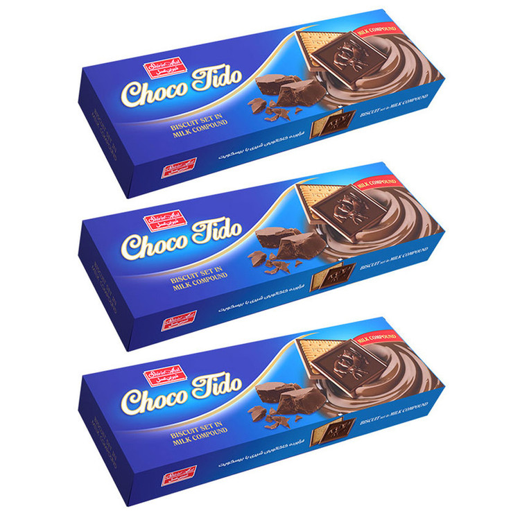 شکوبیسکویت تیدو شکلات شیری شیرین عسل - 432 گرم بسته 3 عددی