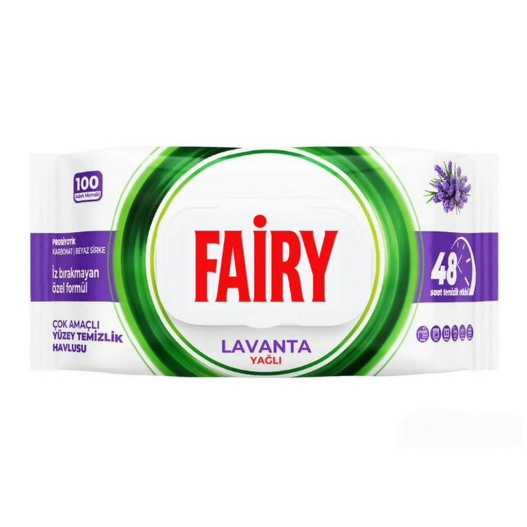 دستمال مرطوب فیری مدل Lavanta بسته 100 عددی