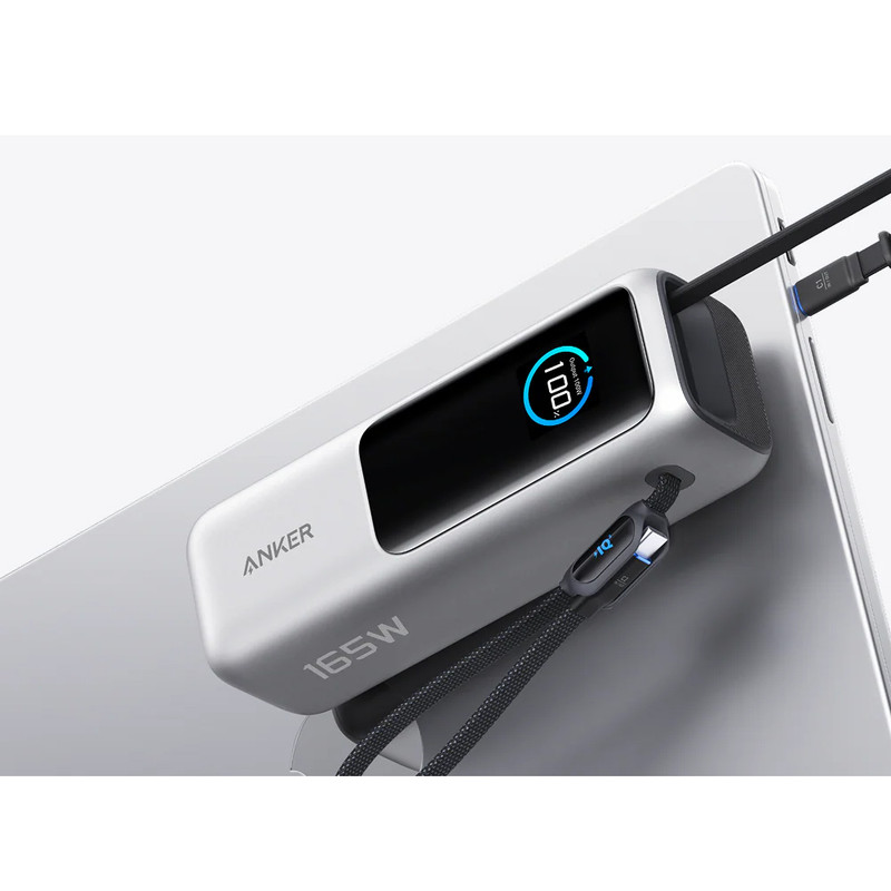 پاوربانک 100 وات انکر مدل A1695 ظرفیت 25000 میلی آمپر ساعت به همراه دو کابل USB-C