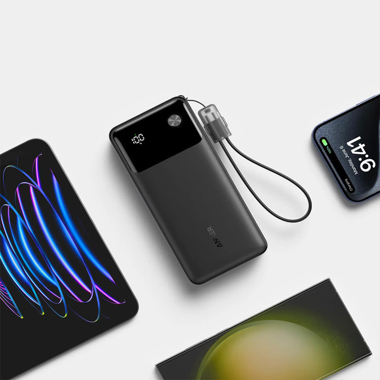 پاوربانک 30 وات انکر مدل A1384 ظرفیت 20000 میلی آمپر ساعت به همراه کابل USB-C