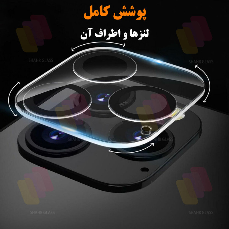 محافظ لنز دوربین شهر گلس مدل 3DLNZSLSH مناسب برای گوشی موبایل اپل iPhone 12 / 12 mini