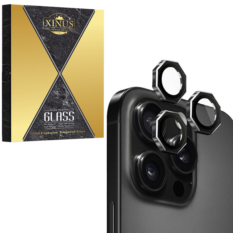 محافظ لنز دوربین شیشهای ژینوس مدل R8ZX مناسب برای گوشی موبایل اپل iPhone 15 Pro Max