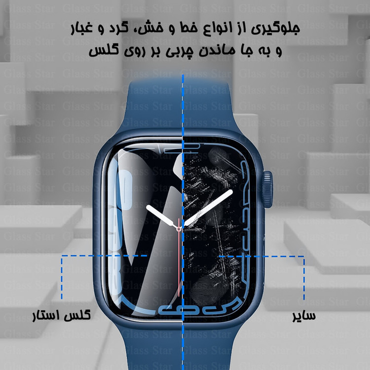 محافظ صفحه نمایش گلس استار مدل PMMW مناسب برای ساعت هوشمند اپل واچ Series 1 / Series 2 / Series 3 38 mm