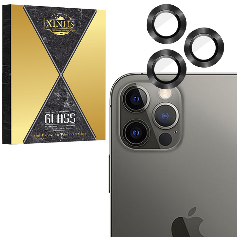 محافظ لنز دوربین ژینوس مدل XRING مناسب برای گوشی موبایل اپل iPhone 12 Pro / iPhone 11 Pro Max / iPhone 11 Pro