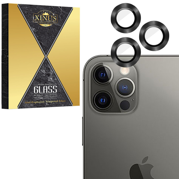 محافظ لنز دوربین ژینوس مدل XRING مناسب برای گوشی موبایل اپل iPhone 12 Pro / iPhone 11 Pro Max / iPhone 11 Pro