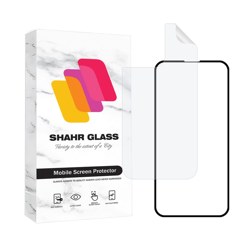 محافظ صفحه نمایش شفاف شهر گلس مدل CERAMINANOSH مناسب برای گوشی موبایل اپل iPhone 14 Pro به همراه محافظ پشت گوشی