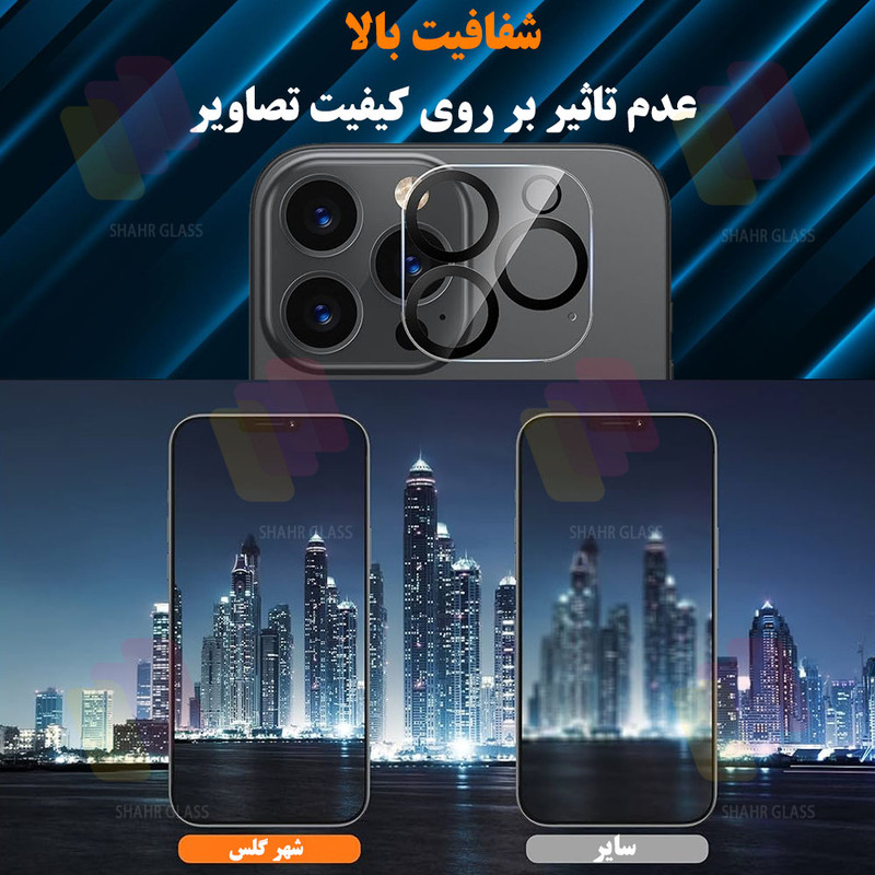 محافظ صفحه نمایش شهر گلس مدل MFUL3DSH مناسب برای گوشی موبایل اپل iPhone 12 Pro به همراه محافظ لنز دوربین