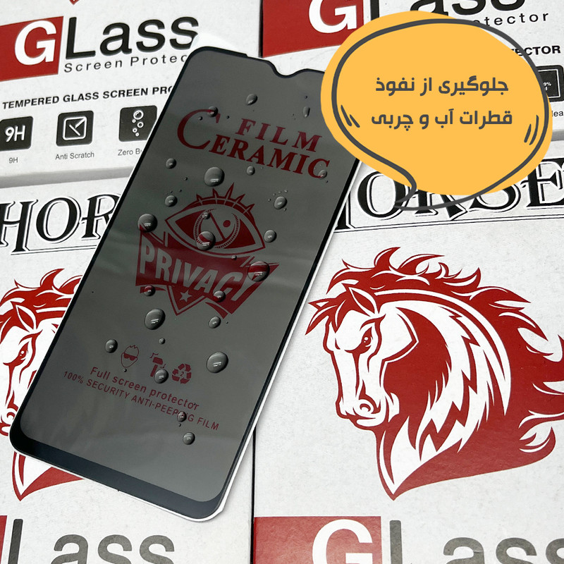 محافظ صفحه نمایش سرامیکی حریم شخصی هورس مدل CERPRIVNANOH مناسب برای گوشی موبایل اپل iPhone 11 Pro به همراه محافظ پشت گوشی