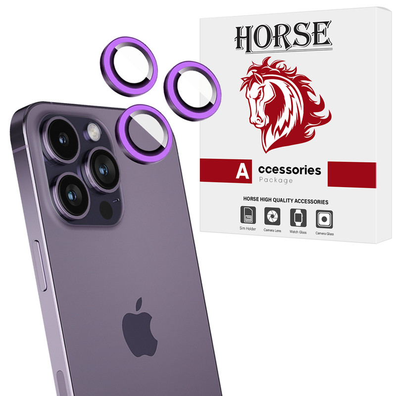 محافظ لنز دوربین شیشهای هورس مدل SHLZH مناسب برای گوشی موبایل اپل iPhone 14 Pro