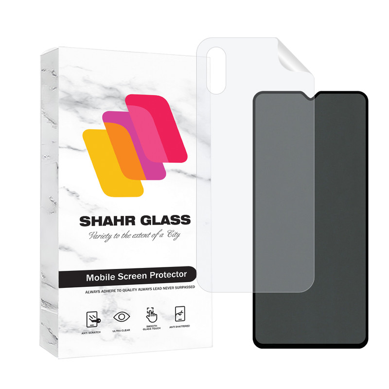 محافظ صفحه نمایش حریم شخصی شهر گلس مدل FULLPRIVNANOSH مناسب برای گوشی موبایل شیائومی Redmi 9A / 9AT / 9A Sport به همراه محافظ پشت گوشی