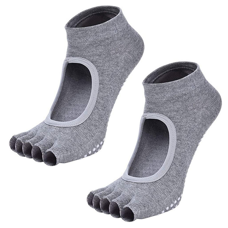جوراب پیلاتس مدل کف ژله ای پنجه باز 097-010