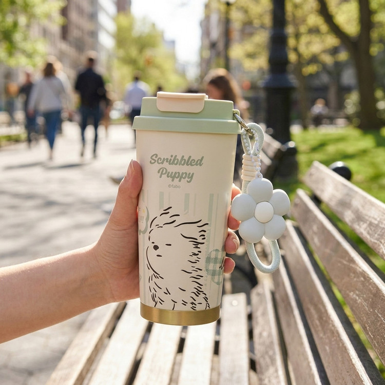 تراول ماگ مدل دوطرفه scribbled puppy گنجایش 0.52 لیتر