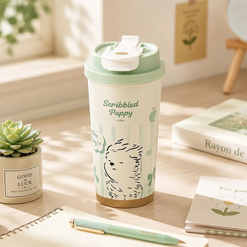 تراول ماگ مدل دوطرفه scribbled puppy گنجایش 0.52 لیتر