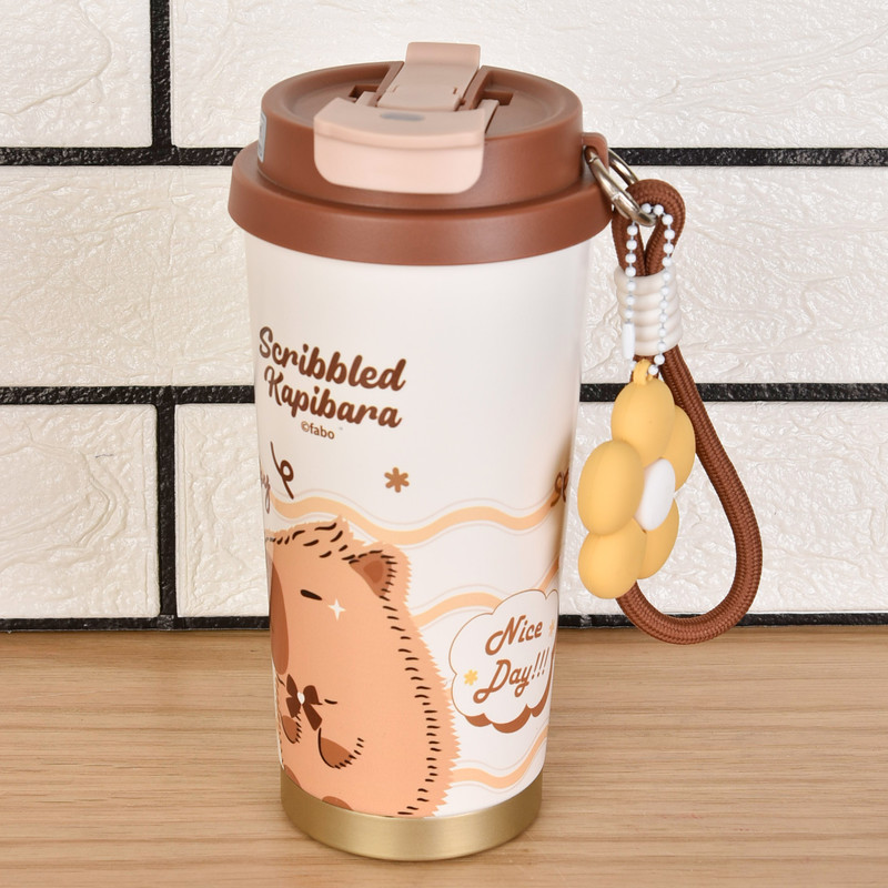 تراول ماگ مدل دوطرفه scribbled kapibara گنجایش 0.52 لیتر