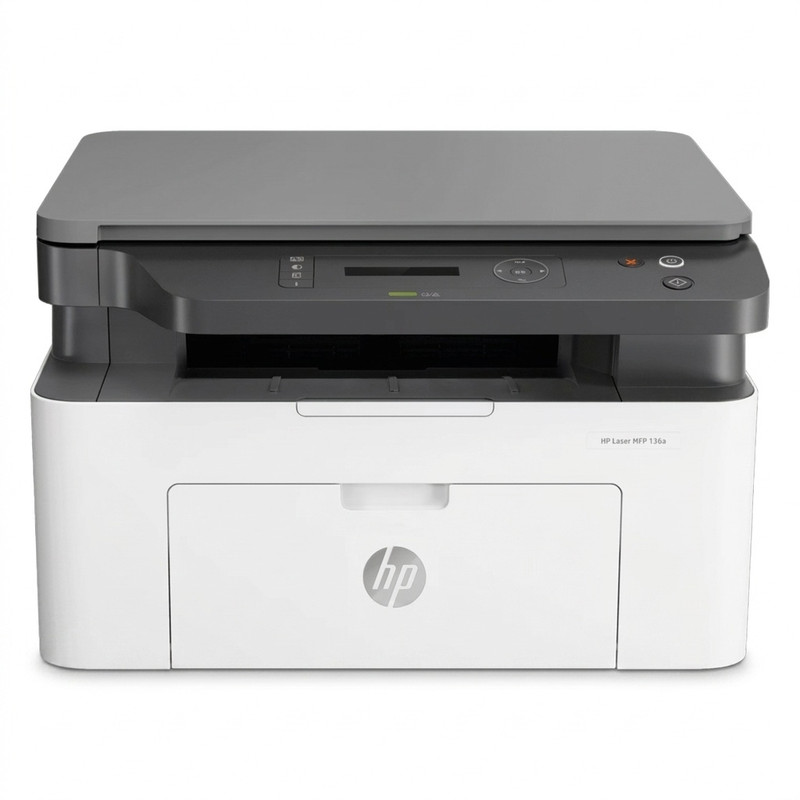 پرینتر لیزری 3 کاره اچ‌پی مدل Laser MFP 136w با قابلیت پرینت، اسکن و کپی، مجهز به اتصال Wi-Fi و USB