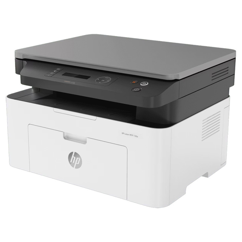پرینتر لیزری 3 کاره اچپی مدل LaserJet MFP 136a با قابلیت پرینت، اسکن و کپی، اتصال USB و نمایشگر