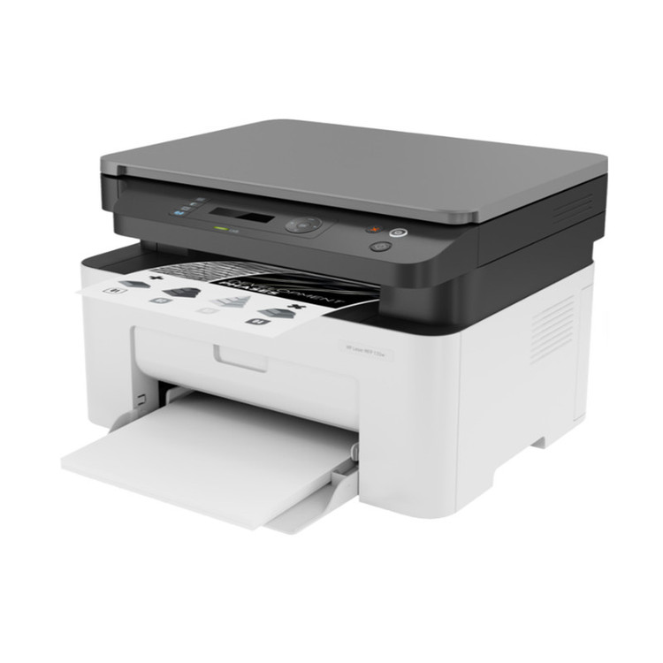 پرینتر اچ پی تک رنگ سه کاره با چاپ لیزری مدل Laser MFP 135w، سایز چاپ A4، قابلیت اتصال به شبکه بیسیم، سازگار با سیستم عامل ویندوز 7 و یا بالاتر