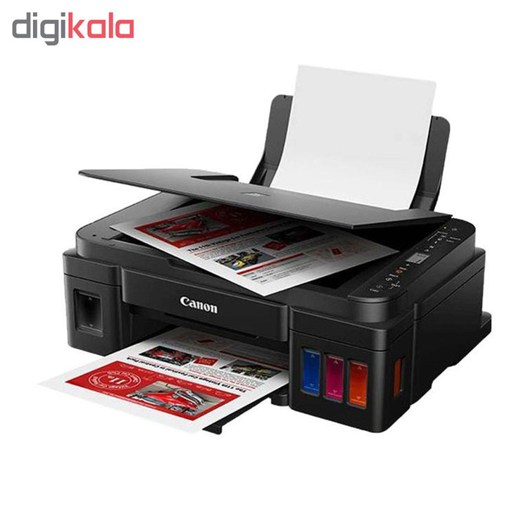 پرینتر چندکاره جوهرافشان 3 کاره کانن مدل PIXMA G3410 با مخزن جوهر، چاپ رنگی بدون حاشیه و اتصال وایفای