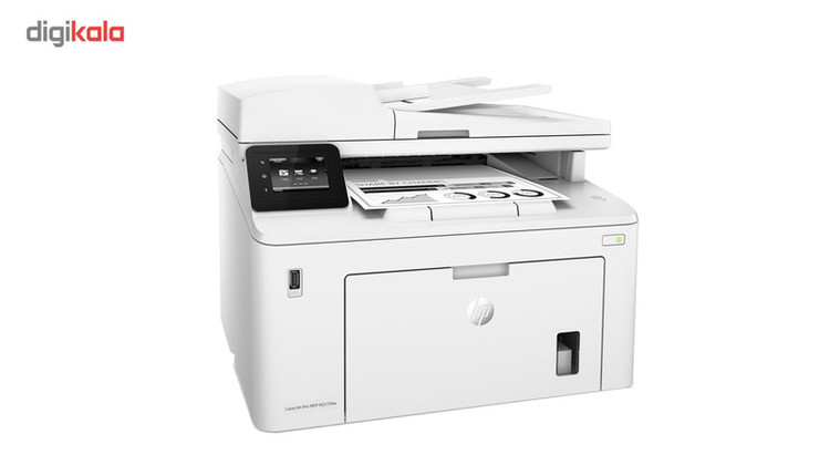 پرینتر اچ پی تک رنگ چهار کاره با چاپ لیزری مدل LaserJet Pro MFP M227fdw، سایز چاپ A4، امکان چاپ دو رو، قابلیت اتصال به WiFi