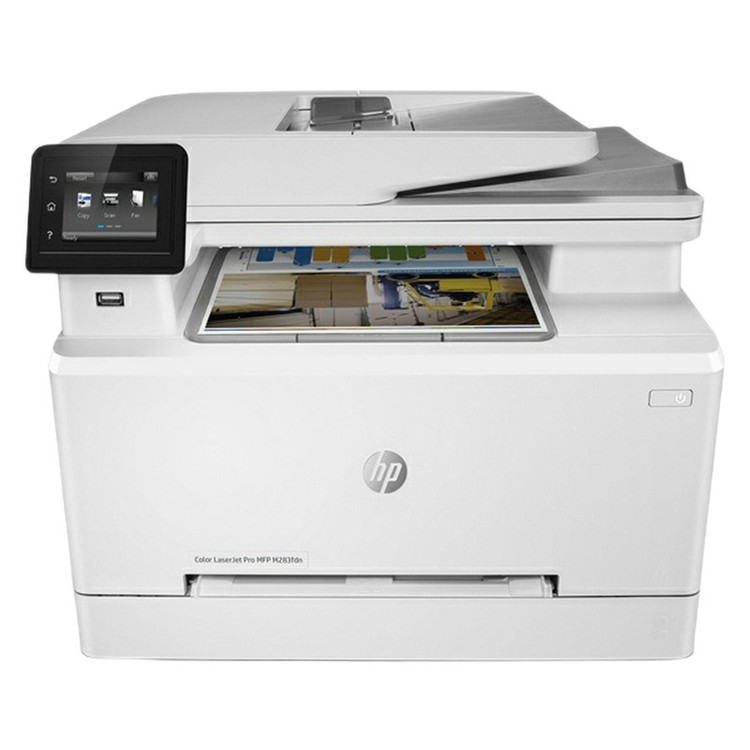 پرینتر اچ پی رنگی چهار کاره با چاپ لیزری مدل Color LaserJet Pro MFP M283fdn، سایز چاپ A4، قابلیت چاپ دو رو، قابلیت اتصال به WiFi و دارای پورت USB