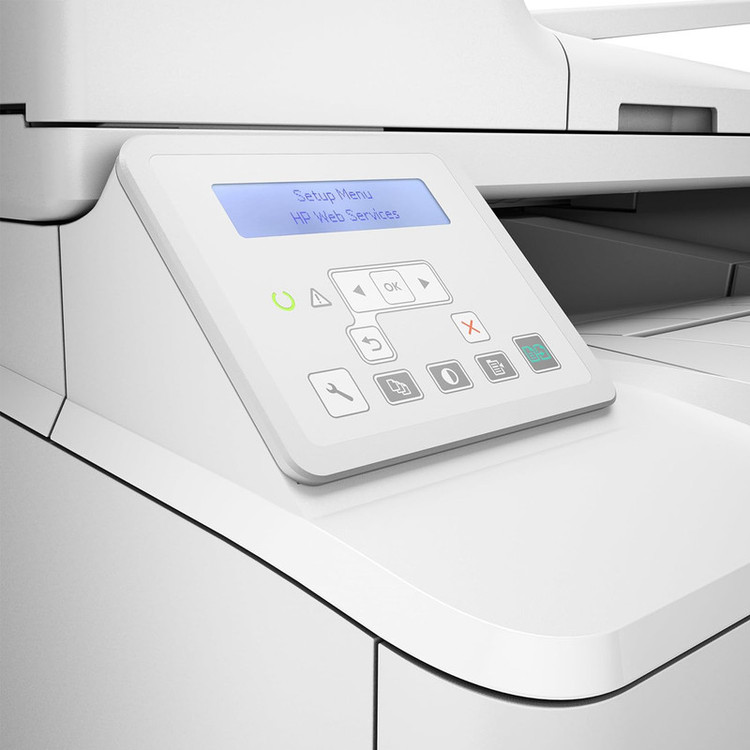 پرینتر اچ پی تک رنگ سه کاره با چاپ لیزری مدل LaserJet Pro MFP M227sdn، سایز چاپ A4، مجهز به تغذیه خودکار ADF، دارای اتصال شبکه، قابلیت چاپ دو رو