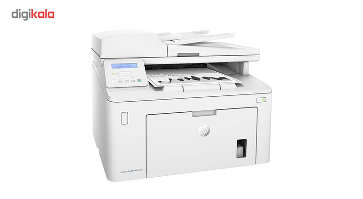 پرینتر اچ پی تک رنگ سه کاره با چاپ لیزری مدل LaserJet Pro MFP M227sdn، سایز چاپ A4، مجهز به تغذیه خودکار ADF، دارای اتصال شبکه، قابلیت چاپ دو رو