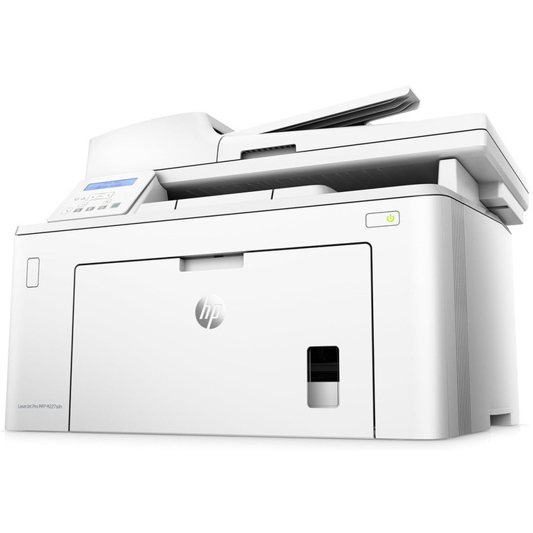 پرینتر اچ پی تک رنگ سه کاره با چاپ لیزری مدل LaserJet Pro MFP M227sdn، سایز چاپ A4، مجهز به تغذیه خودکار ADF، دارای اتصال شبکه، قابلیت چاپ دو رو