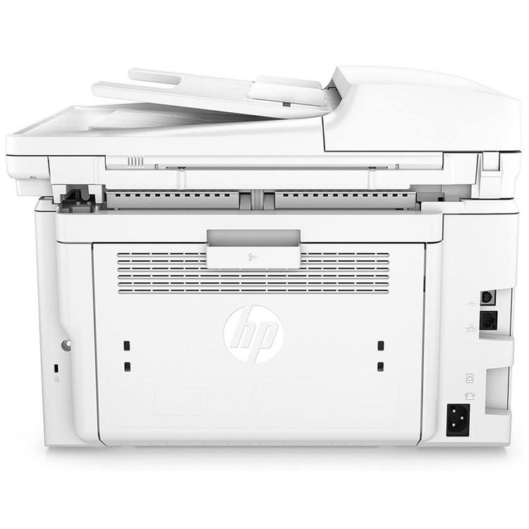 پرینتر اچ پی تک رنگ سه کاره با چاپ لیزری مدل LaserJet Pro MFP M227sdn، سایز چاپ A4، مجهز به تغذیه خودکار ADF، دارای اتصال شبکه، قابلیت چاپ دو رو