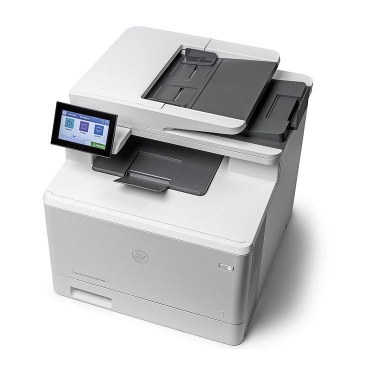 پرینتر اچپی رنگی چهار کاره با چاپ لیزری مدل Color LaserJet Enterprise MFP M480f، سایز چاپ A4، قابلیت چاپ دو روی خودکار، دارای صفحه نمایش LCD