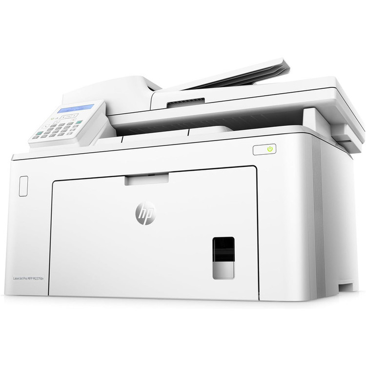 پرینتر اچ پی تک رنگ چهار کاره با چاپ لیزری مدل LaserJet Pro MFP M227fdn، سایز چاپ A4، مجهز به تغذیه خودکار ADF، قابلیت اتصال به WiFi