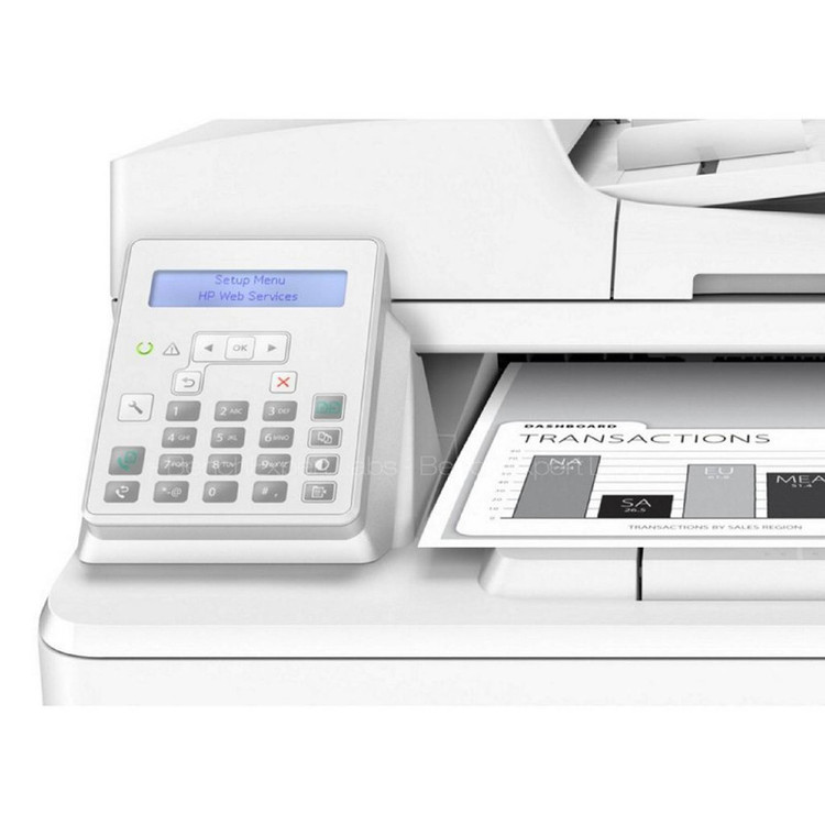 پرینتر اچ پی تک رنگ چهار کاره با چاپ لیزری مدل LaserJet Pro MFP M227fdn، سایز چاپ A4، مجهز به تغذیه خودکار ADF، قابلیت اتصال به WiFi