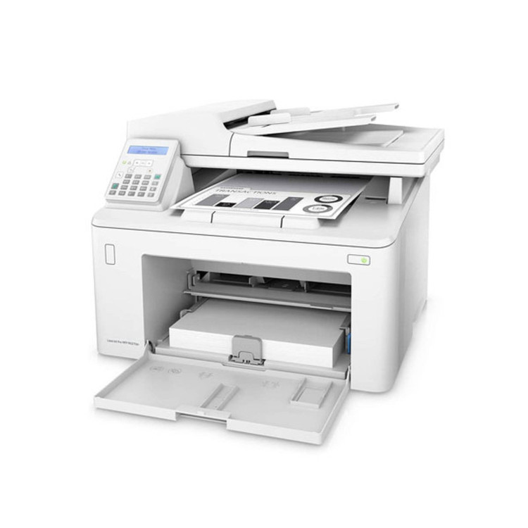 پرینتر اچ پی تک رنگ چهار کاره با چاپ لیزری مدل LaserJet Pro MFP M227fdn، سایز چاپ A4، مجهز به تغذیه خودکار ADF، قابلیت اتصال به WiFi