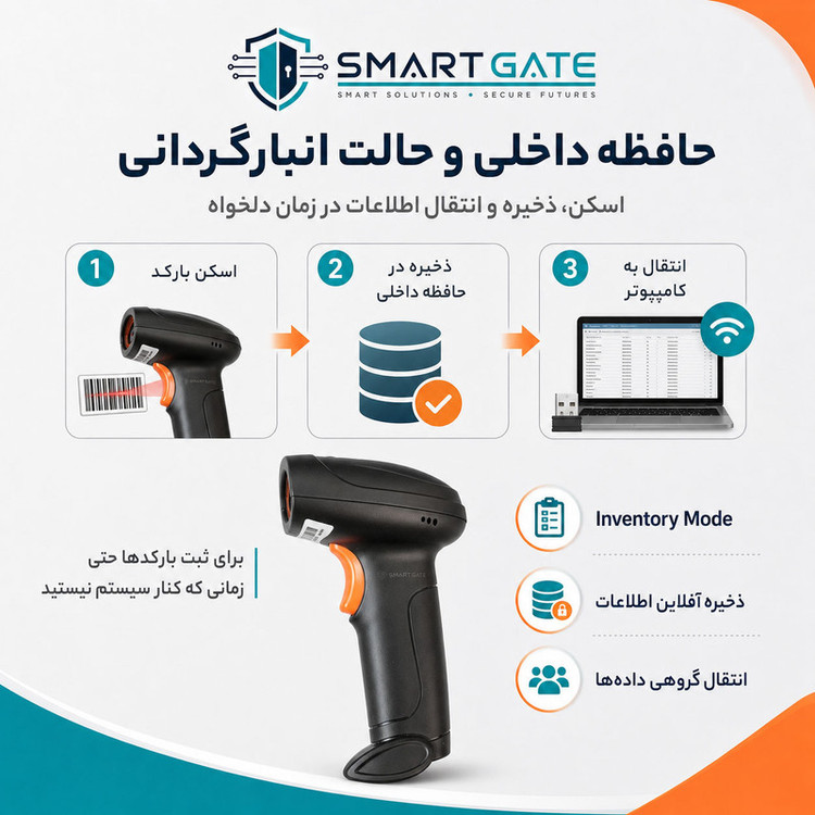 بارکدخوان دو بعدی بیسیم اسمارت گیت مدل U12-W