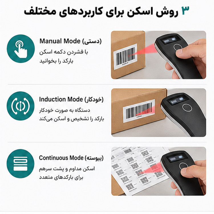 بارکدخوان بلوتوثی مدل W6