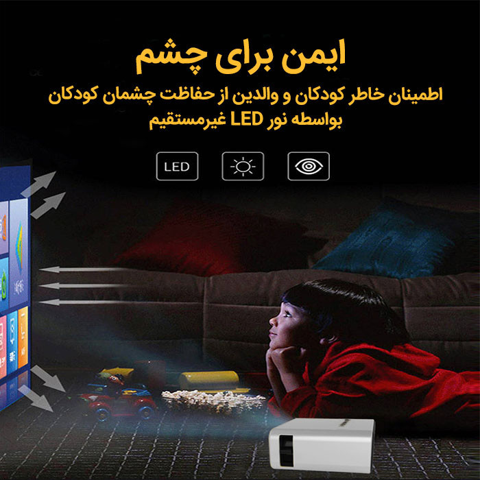 مینی ویدئو پروژکتور مدل T500 با کیفیت تصویر 320*240