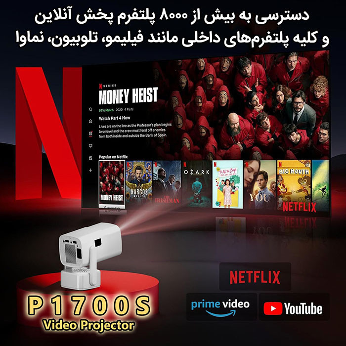ویدئو پروژکتور مدل P1700S با وضوح تصویر 4K