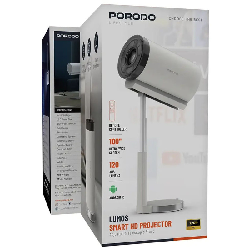 مینی ویدئو پروژکتور پایه دار پرودو مدل lumos