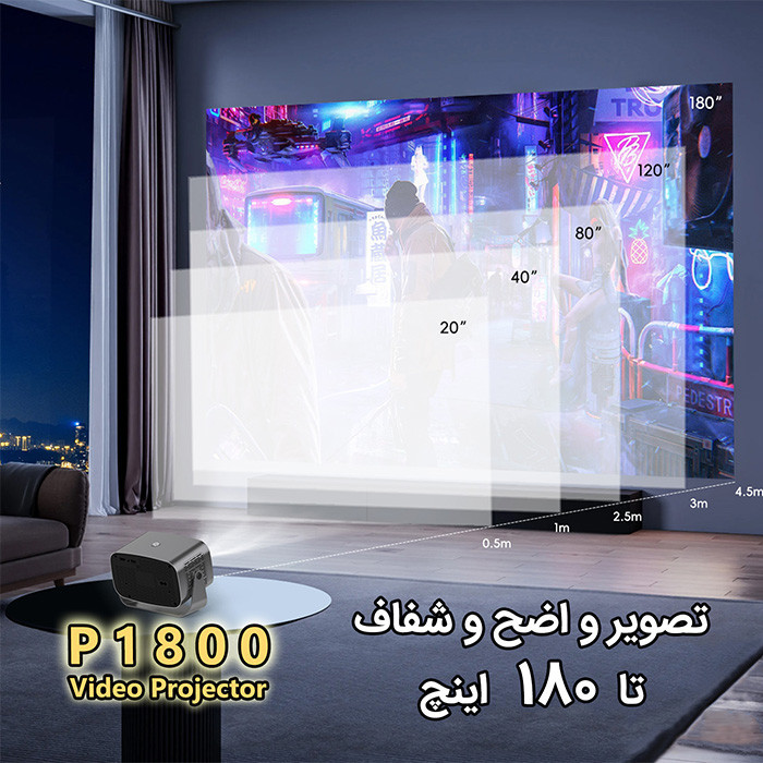 ویدئو پروژکتور مدل P1800 با وضوح تصویر Full HD