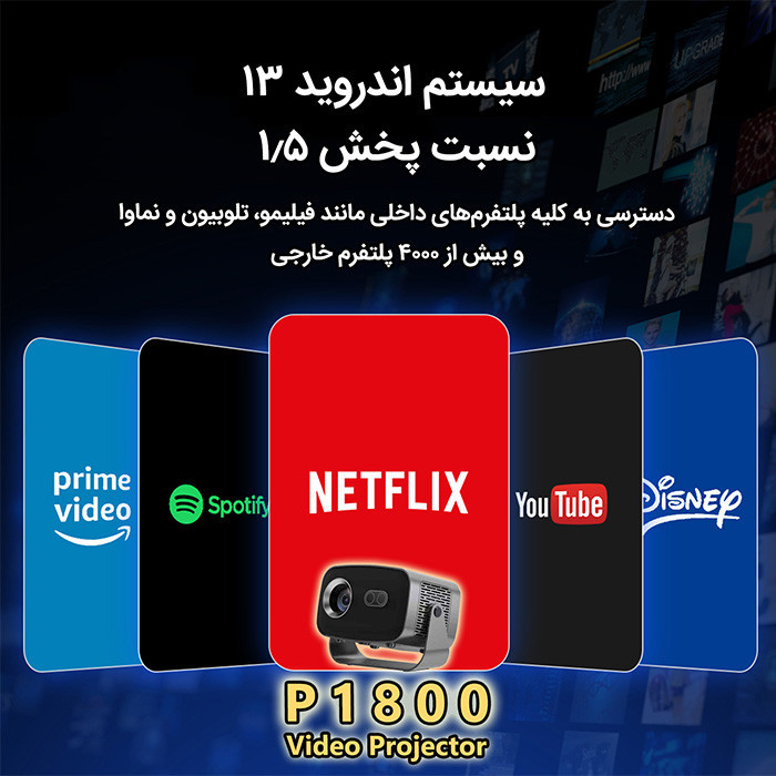 ویدئو پروژکتور مدل P1800 با وضوح تصویر Full HD