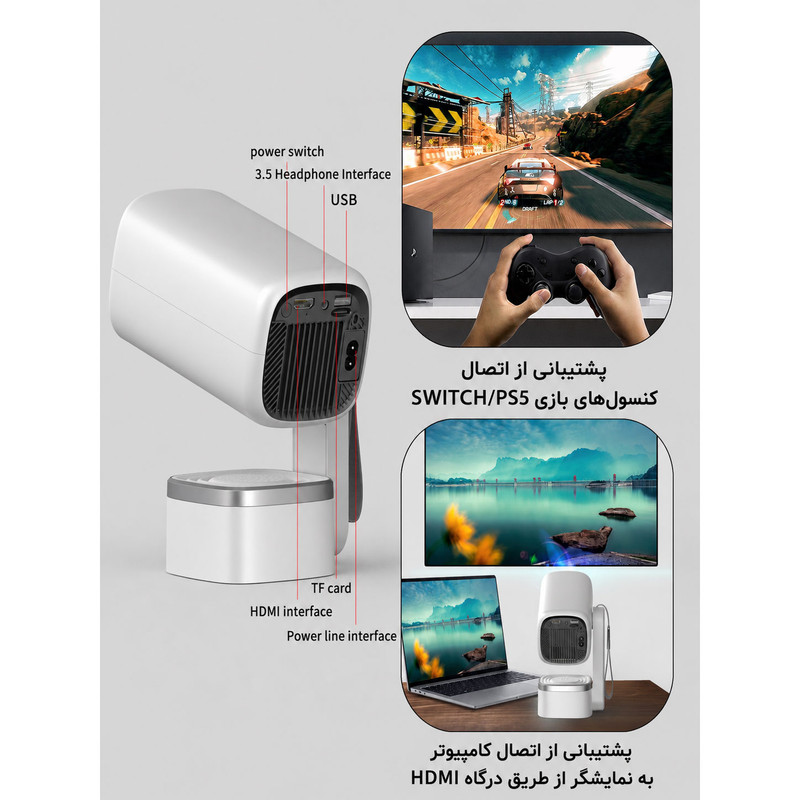 ویدئو پروژکتور بنیوس مدل BE-VP19 با رزولوشن 1280x720|HD