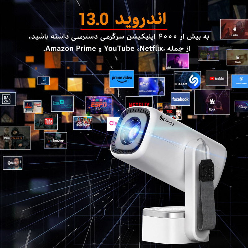 ویدئو پروژکتور بنیوس مدل BE-VP19 با رزولوشن 1280x720|HD