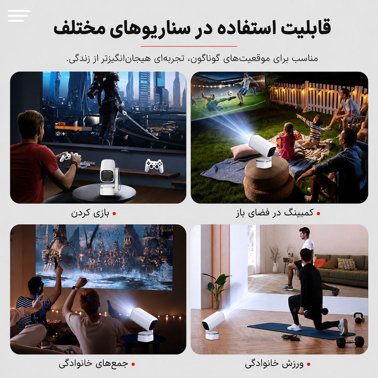 ویدئو پروژکتور بنیوس مدل BE-VP19 با رزولوشن 1280x720|HD