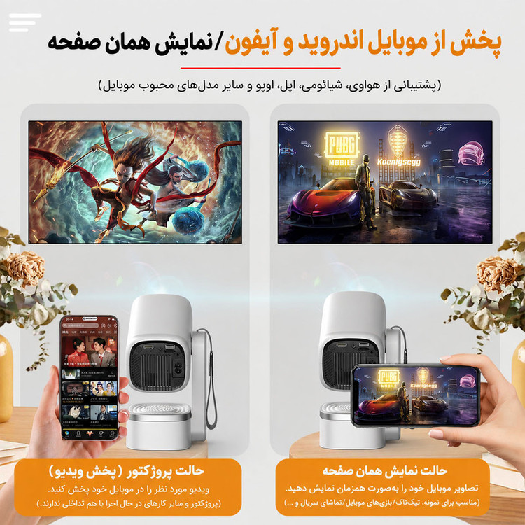 ویدئو پروژکتور بنیوس مدل BE-VP19 با رزولوشن 1280x720|HD