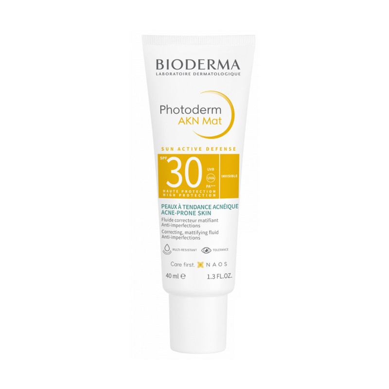 کرم ضد آفتاب بدون رنگ بایودرما SPF 30 مدل Photoderm AKN مناسب پوستهای چرب و مختلط حجم 40 میلیلیتر